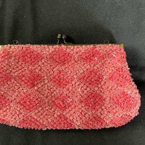 Coral and pink evening purse
